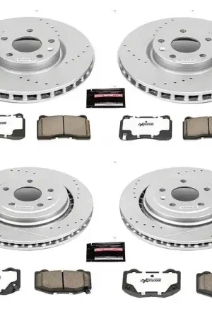 Viral PowerStop Z26 Street Warrior Brake Rotor and Pad Kit; Front and Rear