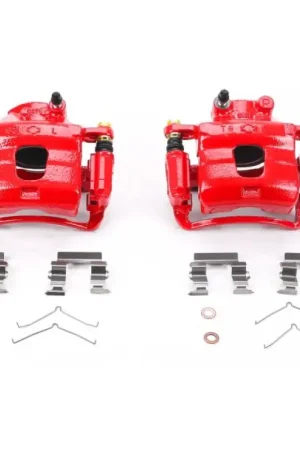 Authentic Power Stop 96-99 Infiniti I30 Front Red Calipers w/Brackets - Pair — PMD Premier Motoring Development
