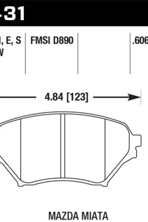 Hawk 01-05 Miata w/ Sport Suspension HPS Street Front Brake Pads D890 — PMD Premier Motoring Development Free Shipping