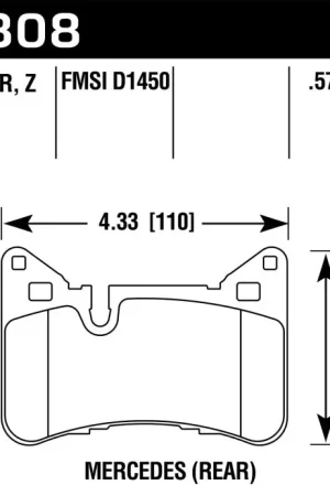 Free Shipping Hawk 2012-2015 Mercedes Benz C63 AMG Rear HPS 5.0 Brake Pads — PMD Premier Motoring Development