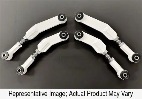 Bargain Bwoody Performance Fully Adjustable Rear Upper Control Arms with Delrin Bushings; Wrinkle Black