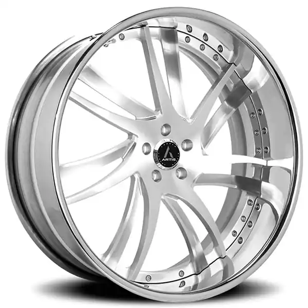Bargain 22" Artis Forged Wheels Profile Brushed Silver Face with Chrome Lip Rims