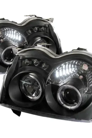 Spyder Jeep Grand Cherokee 05-07 Projector Headlights LED Halo LED Blk — PMD Premier Motoring Development Bargain