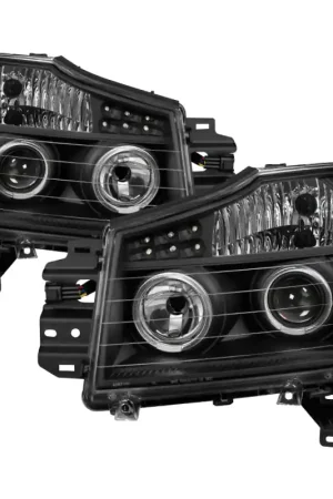 xTune Nissan Titan 04-14 Projector Headlights LED Halo Black PRO-JH-NT — PMD Premier Motoring Development Bargain