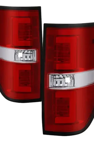 Spyder 09-14 Ford F150 V2 Light Bar LED Tail Lights - Red Clear (ALT-Y — PMD Premier Motoring Development Handmade