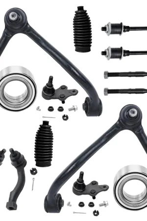 14pc Front Upper Control Arms Wheel Bearings Sway Bar Links Suspension Kit Fast Shipping