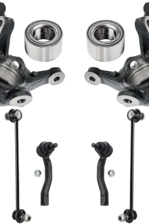 10pc Front Steering Knuckles Wheel Bearings Inner Outer Tie Rods Suspension Kit Top Rated