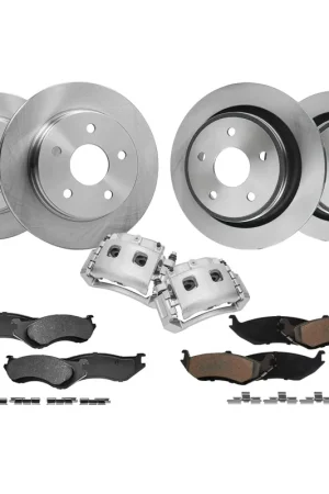 10pc Front & Rear Disc Rotors Calipers Ceramic Brake Pads Kit Affordable