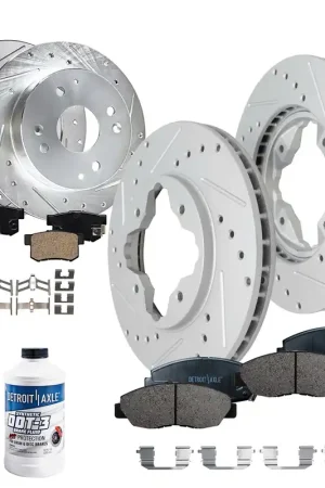 Flash Sale 10pc Front & Rear Drilled Slotted Rotors and Ceramic Brake Pads Kit
