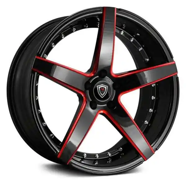 Marquee M3226 Wheel 22x9 5x114.3 Black w/ Red Milling 35mm - FREE T-SHIRT INCLUDED! Shop Now