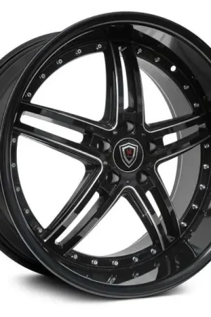 Marquee M5329 Wheel 20x10.5 5x114.3 Black Milled 38mm - FREE T-SHIRT INCLUDED! Hassle-Free Returns