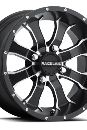 Free Delivery Raceline A77 Mamba Atv- Atv Utv Wheel 12x7 4x156 Black Machined 5mm - FREE T-SHIRT INCLUDED!