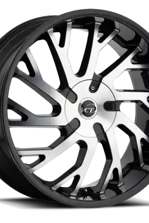 Vct V77 Wheel 22x8.5 5x114.3 & 5x120 Black Machined 38mm Warranty Included