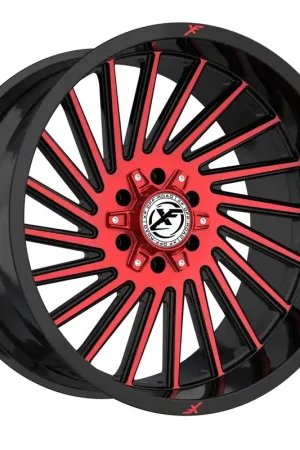 Shop Now Xf Off-Road Xf-239 Wheel 20x9 6x135 & 6x139.7 Gloss Black & Red Machined 0mm
