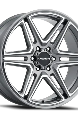 Free Delivery Vision Wedge 476 Wheel 22x9.5 5x139.7 Gunmetal Machined Face 8mm