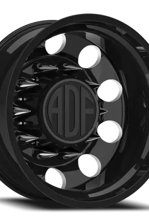 Budget Adf Classic Dually Wheel 20x8.25 10x225 Gloss Black/Machined -167mm - MINIMUM PURCHASE OF 4 - FREE T-SHIRT INCLUDED!