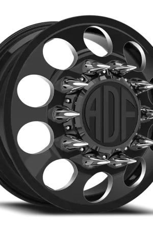 Adf Big Mac Dually Wheel 24x8.25 8x165.1 Gloss Black/Machined 144mm - MINIMUM PURCHASE OF 4 - FREE T-SHIRT INCLUDED! No Minimum Order