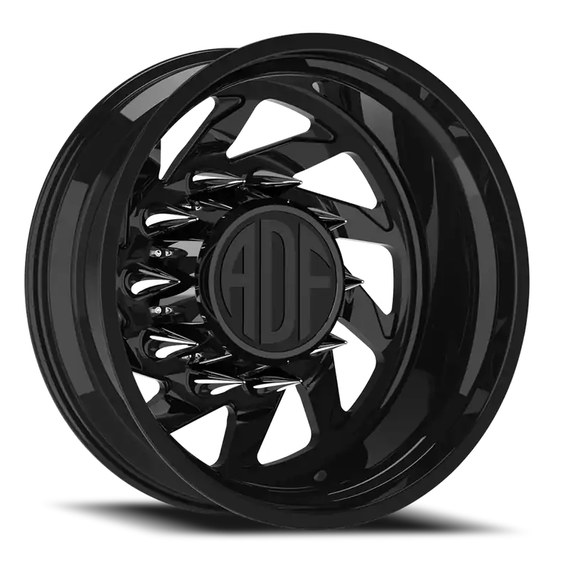 Instant Buy Adf Contractor Left Dually Wheel 24x8.25 8x165.1 Gloss Black -167mm - MINIMUM PURCHASE OF 4 - FREE T-SHIRT INCLUDED!