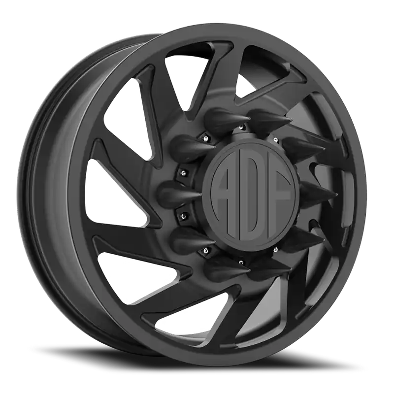 Adf Contractor Left Dually - Wheel 22x8.25 8x165.1 Satin Black 144mm - MINIMUM PURCHASE OF 4 - FREE T-SHIRT INCLUDED! Popular