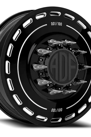 Direct From Factory Adf Ltd Dually Wheel 26x8.25 8x165.1 Gloss Black/Machined 132mm - MINIMUM PURCHASE OF 4 - FREE T-SHIRT INCLUDED!