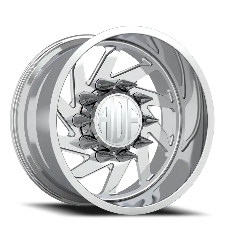 Must Have Adf Contractor Right Dually Wheel 22x12 8x200 Polished -40mm - MINIMUM PURCHASE OF 4 - FREE T-SHIRT INCLUDED!