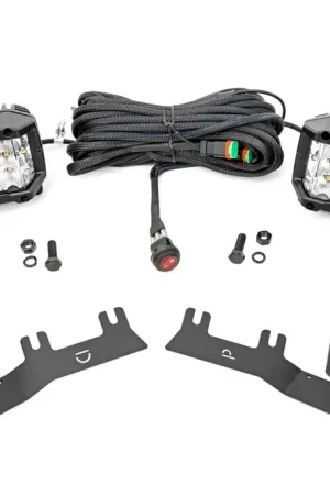 Holiday Sale Rough Country LED Ditch Light Kit - 3in OSRAM Pair - Wide - Chevy/GMC 1500 14-18 DHTP 71056