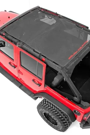 Crafted Rough Country Mesh Bikini Top Plus - Black - Jeep Wrangler JK 2WD/4WD 2007-2018 DHTP 85110