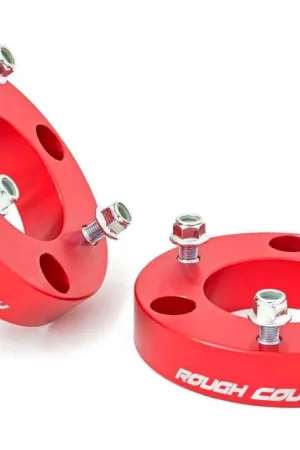 Crafted Rough Country 2 Inch Leveling Kit - Red Spacers - Nissan Titan 2WD/4WD 04-21 DHTP 863RED