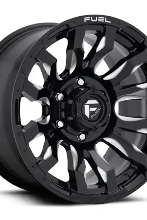 Fuel Offroad Wheels Blitz D673 Gloss Black Milled 16x8 1mm Offset 6x139.7 (6x5.5) One Day Deal