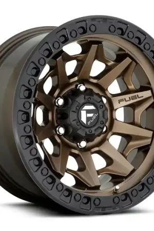 Fast Shipping Fuel Offroad Wheels Covert D696 Matte Bronze w/ Black Ring 18x9 1mm Offset 5x127 (5x5)