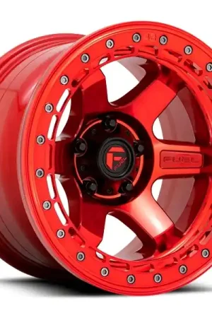 Markdown Fuel Offroad True Beadlock Wheels Block D123 Candy Red 17x9 -15mm Offset 6x139.7 (6x5.5)