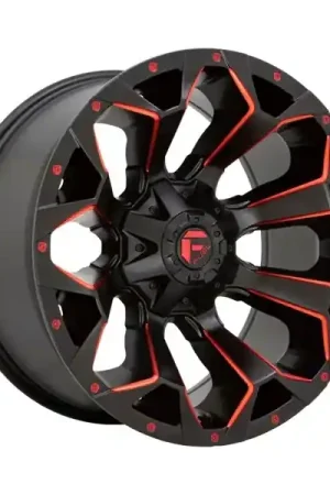Fuel Offroad Wheels Assault D787 Matte Black Red Milled 22x12 -44mm Offset 5x114.3 (5x4.5),5x127 (5x5) Clearance