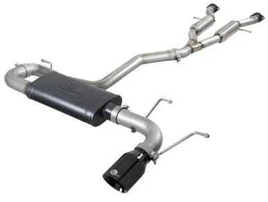 aFe Large Bore HD 3in 304 SS Cat-Back Exhaust w/ Black Tips 14-19 Jeep Grand Cherokee (WK2) V6-3.6L - 49-38078-B Next Day Delivery