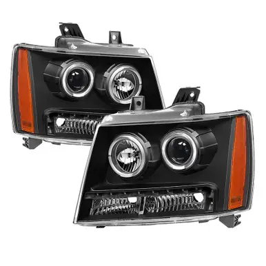 Xtune Chevy Suburban 1500/2500 07-14 Halo Projector w/LED Headlights Black PRO-JH-CSUB07-LED-BK - 9030291 Buy Direct