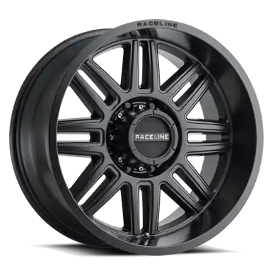 Raceline 948B Split 20x9in / 8x165.1 BP / 18mm Offset / 125.2mm Bore - Satin Black Wheel - 948B-29080+18 Certified