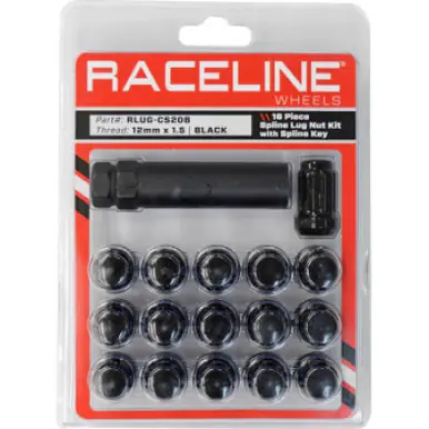 Popular Raceline 12x1.5mm Spline Black Lug Nuts (16 Pack) - RLUG-CS20B