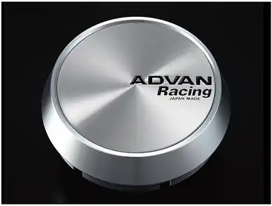 While Supplies Last Advan Racing Center Cap 73mm Middle Height - Platinum Silver + Black Letters - YV5966