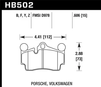 Bargain Hawk 2007-2014 Audi Q7 Premium HPS 5.0 Rear Brake Pads - HB502B.606
