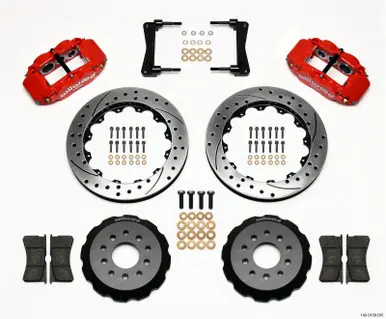 Wilwood Narrow Superlite 6R Front Hat Kit 13.06in Drill Red 2005-2014 Mustang - 140-9109-DR Fast Shipping