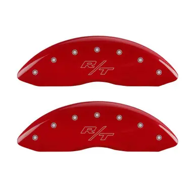 Reduced Price MGP 4 Caliper Covers Engraved Front & Rear Vintage Style/RT Red finish silver ch - 12162SRTRRD