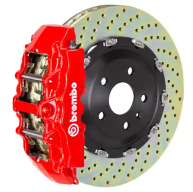 Money Back Guarantee Brembo 22+ Golf R /22+ S3 Front GT BBK 6 Piston Cast 380x34 2pc Rotor Drilled-Red - 1N1.9081A2