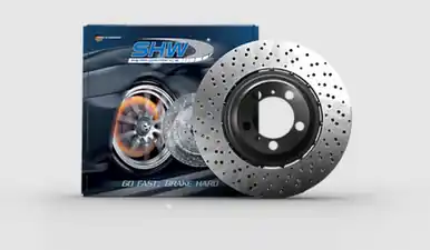 Top Rated SHW 01-06 BMW M3 3.2L Left Front Cross-Drilled Lightweight Brake Rotor (European Model) - BFL42841