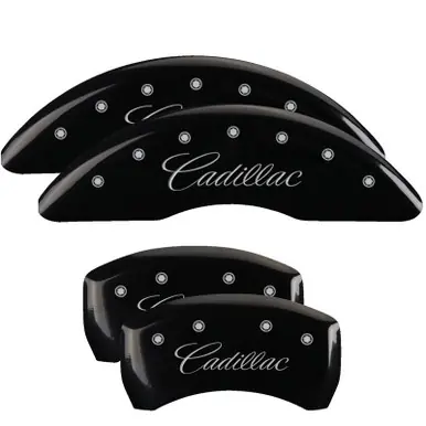 MGP 4 Caliper Covers Engraved Front & Rear Cursive/Cadillac Black finish silver ch - 35024SCADBK Editor’s Pick