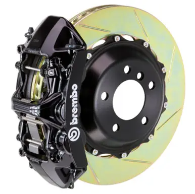 Brembo 09-11 997.2 C4 (Excl PCCB) Fr GT BBK 6Pis Cast 380x32 2pc Rotor Slotted Type1-Black - 1M2.9006A1 Direct From Manufacturer