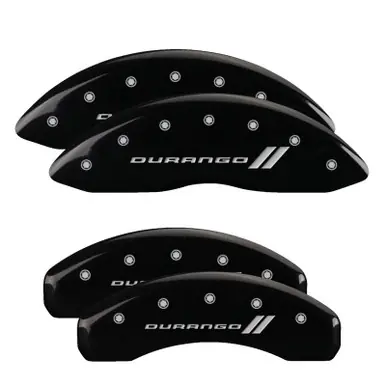 MGP 4 Caliper Covers Engraved Front & Rear MOPAR Black finish silver ch - 12043SMOPBK Exclusive