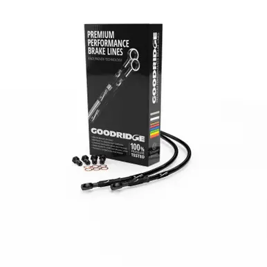 In Demand Goodridge 06-14 Harley-Davidson FXDC Black Front Brake Line w/Black Fitting - HD0078-1FB-BK