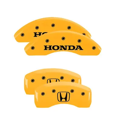 MGP 4 Caliper Covers Engraved Front Honda Rear H Logo Yellow Finish Black Char 1998 Honda Accord - 20204SHOHYL While Supplies Last
