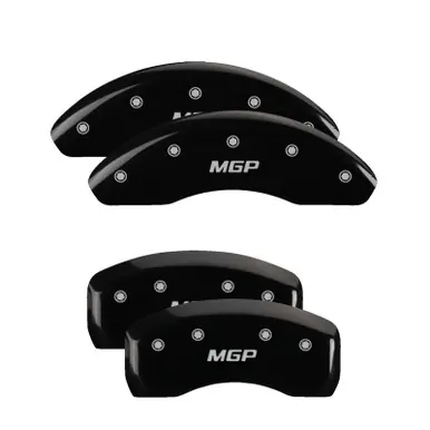 Free Shipping MGP 4 Caliper Covers Engraved Front & Rear MGP Black finish silver ch - 42013SMGPBK