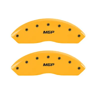 Premium MGP 4 Caliper Covers Engraved Front & Rear MGP Yellow finish black ch - 39018SMGPYL