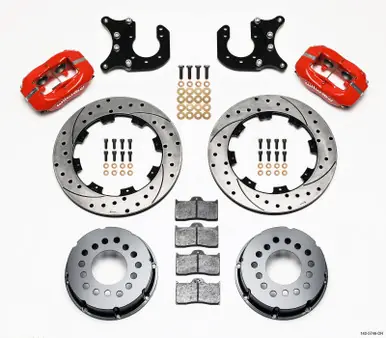 Wilwood Forged Dynalite P/S Rear Kit Drilled Red Chevy 12 Bolt-Spec 3.15in Brng - 140-5746-DR Last Chance